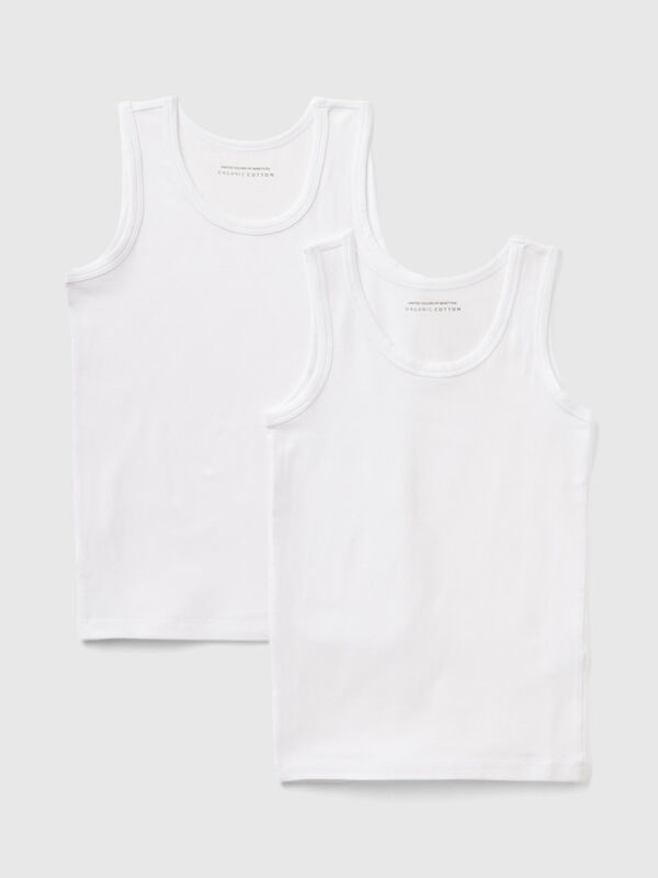 Dos camisetas de tirantes de algodón orgánico elástico Niño