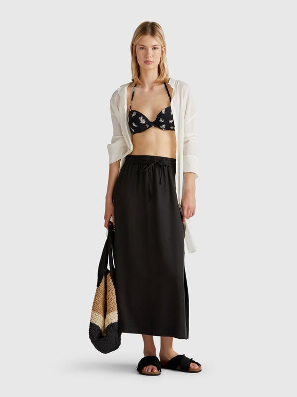 Falda midi fluida Mujer