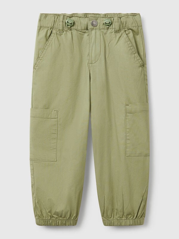 Pantalón paracaídas de algodón elástico Niño