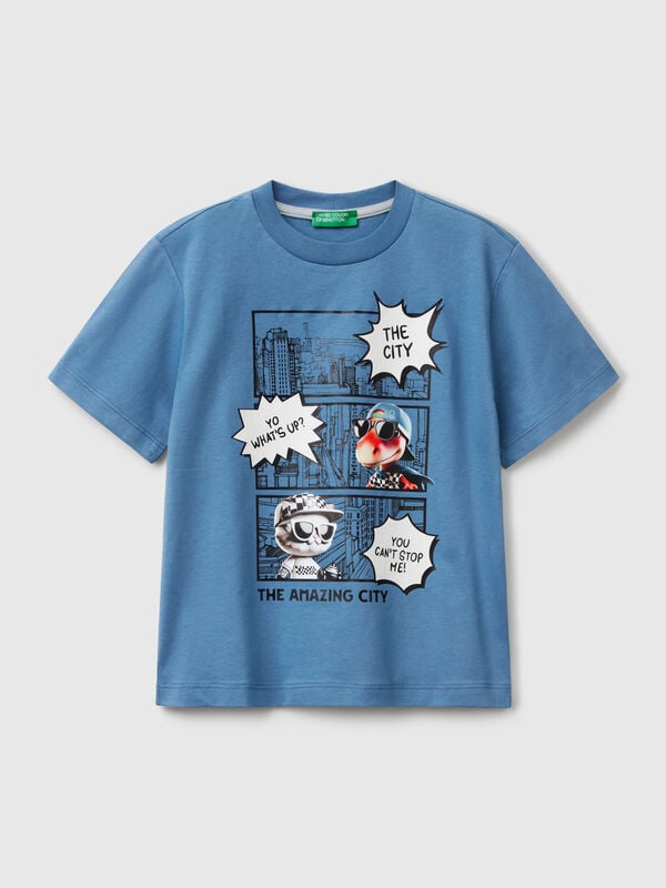 Camiseta de cuello redondo con estampado Niño