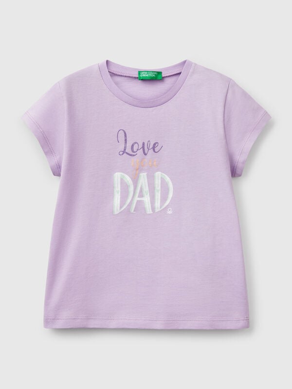 Camiseta de algodón con purpurina Niña