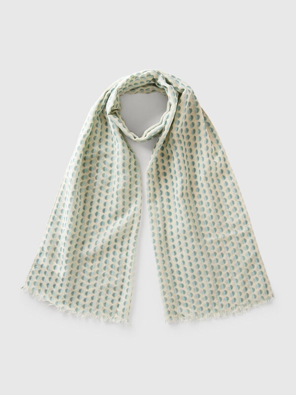 Bufanda con lunares verdes y azules. Mujer