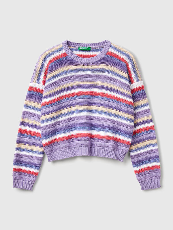 Jersey de rayas multicolor con lúrex Niña