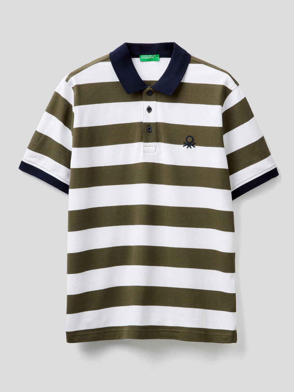 Polo de rayas de algodón elástico image number 1