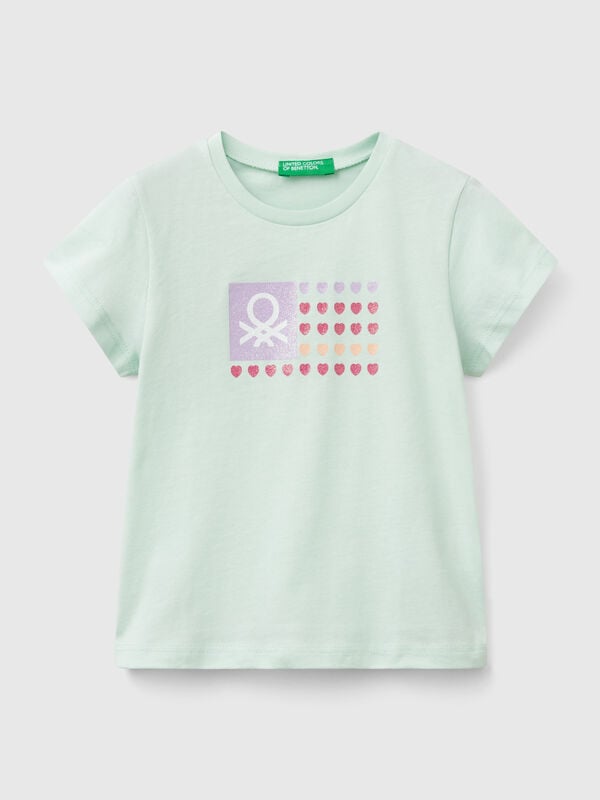 Camiseta con estampado de purpurina Niña