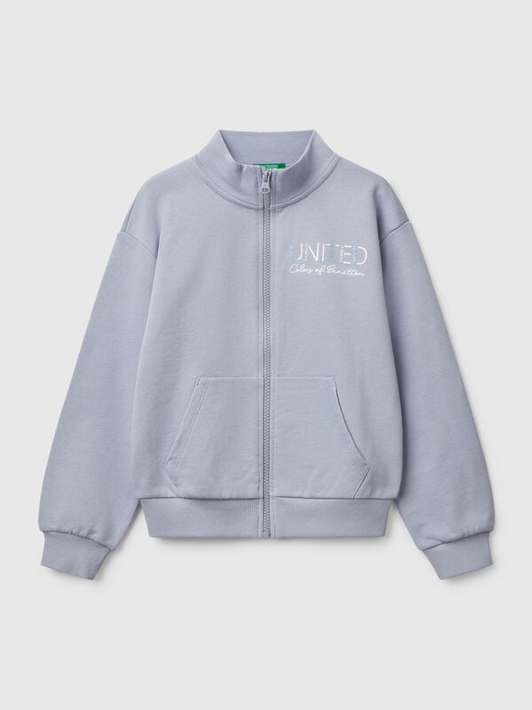Sudadera con cremallera y cuello alto Niña