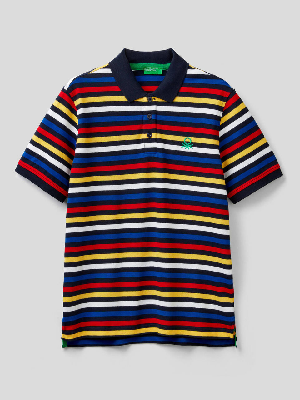 Polo de rayas de algodón elástico image number 1