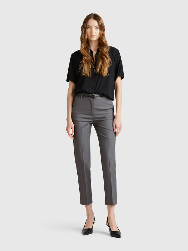 Chinos de algodón elástico Mujer