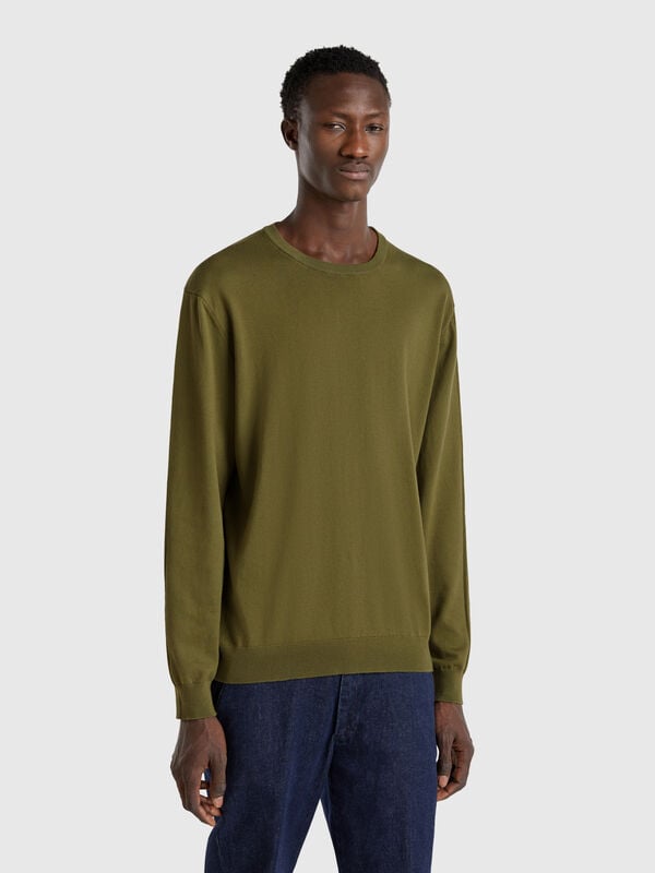Jersey de cuello redondo de 100% algodón Hombre