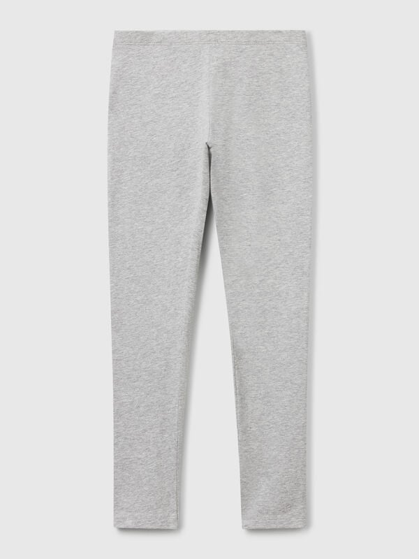 Leggings de algodón elástico con logotipo Niña