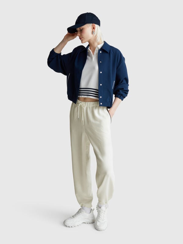 Pantalones con elástico y cordón Mujer
