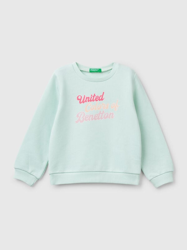 Sudadera de algodón con estampado de glitter Niña