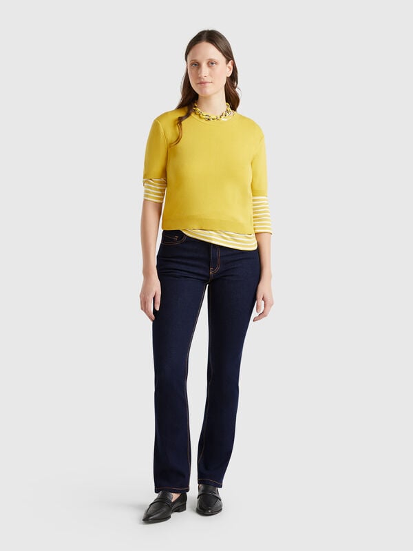 Vaqueros bootcut en mezcla de algodón  Mujer