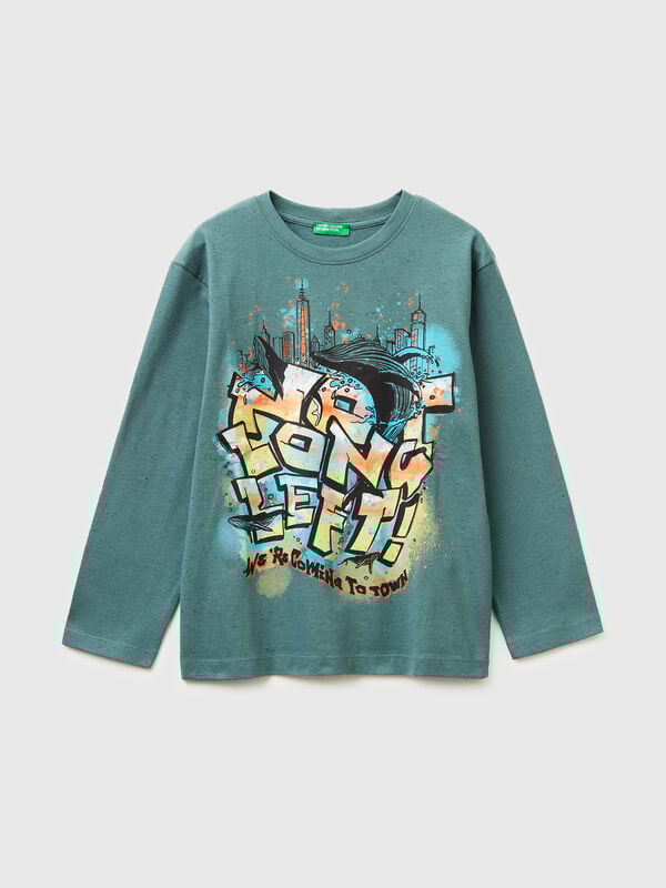 Camiseta con estampado de grafiti Niño