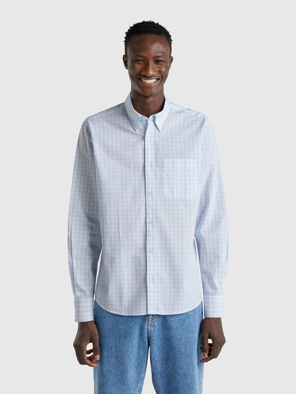 Camisa de cuadros con botones Hombre
