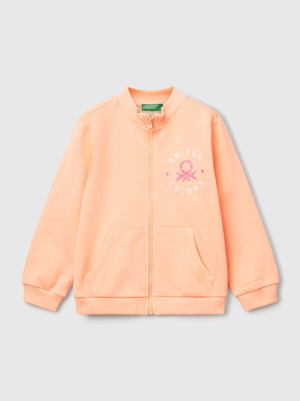 Sudadera con cremallera de algodón  Niña