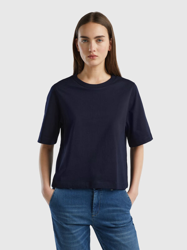 Camiseta boxy fit de 100 % algodón Mujer