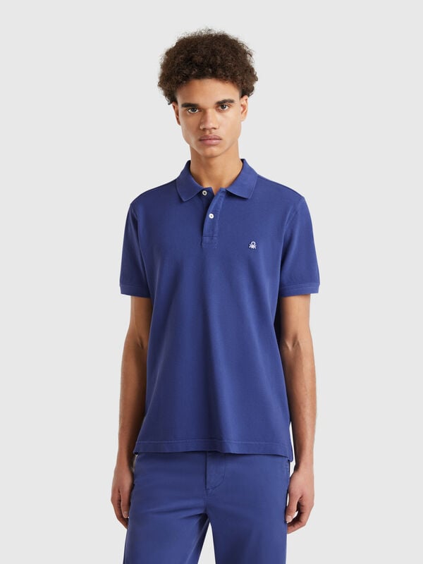 Polo regular fit azul Hombre