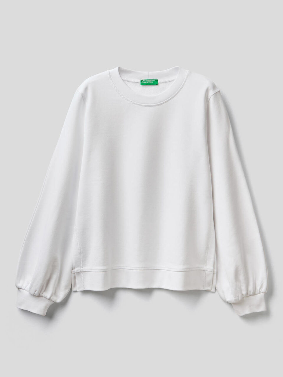 Sudadera de algodón con mangas abullonadas image number 1