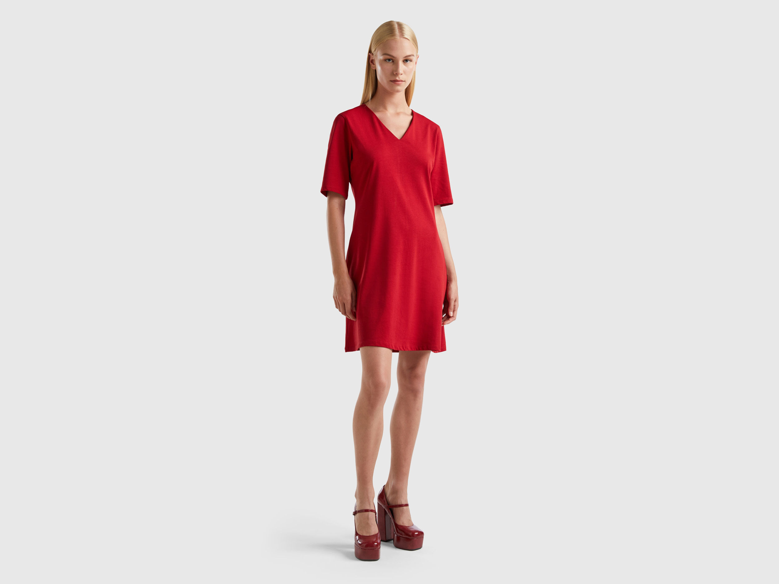 Vestido rojo best sale algodon