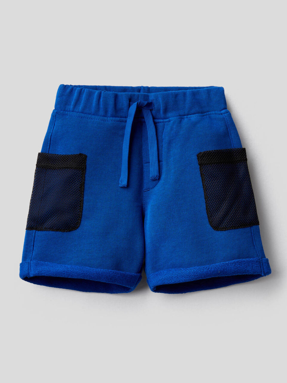 Bermudas de felpa con bolsillos de rejilla image number 1