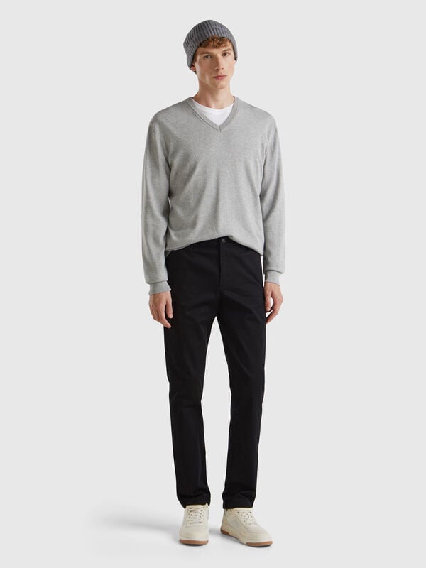 Chinos slim fit de algodón elástico Hombre