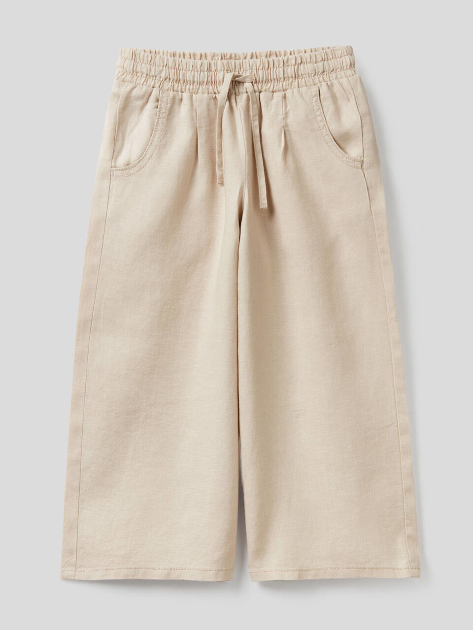 Pantalón amplio de 100% lino image number 1