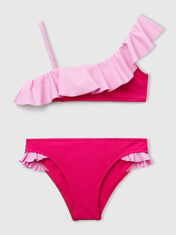 Bikini de playa con volantes Niña