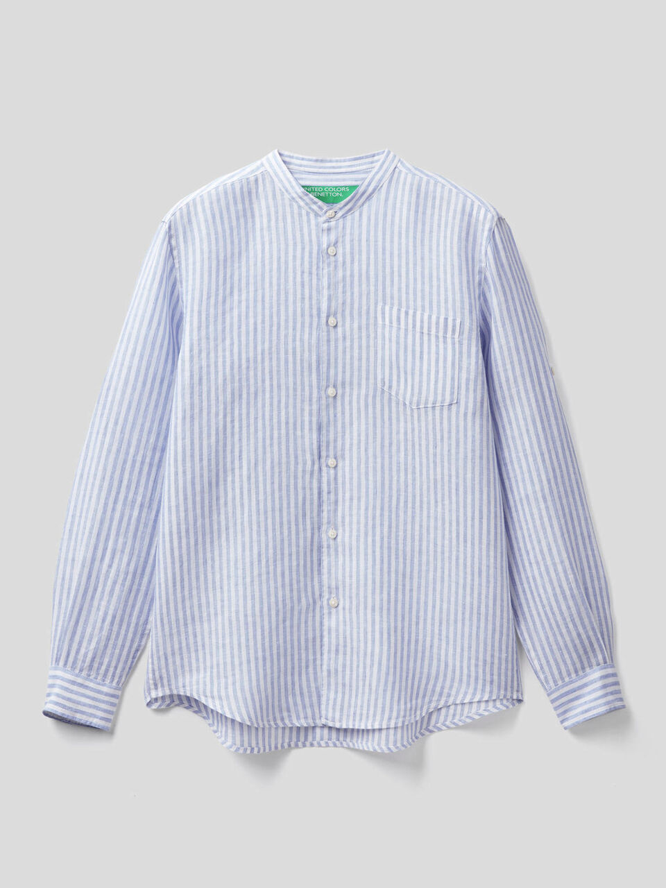 Camisa de lino con cuello mao image number 1