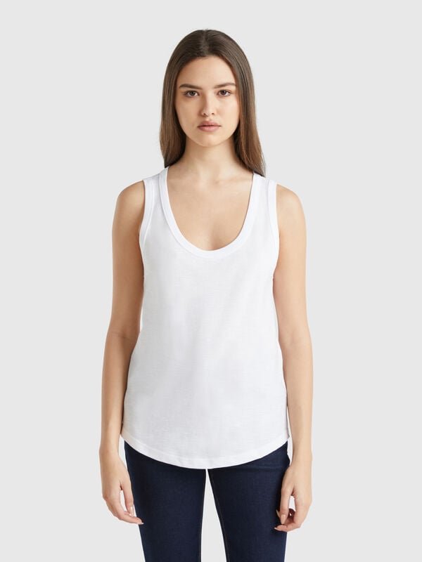 Camiseta sin mangas de algodón ligero Mujer