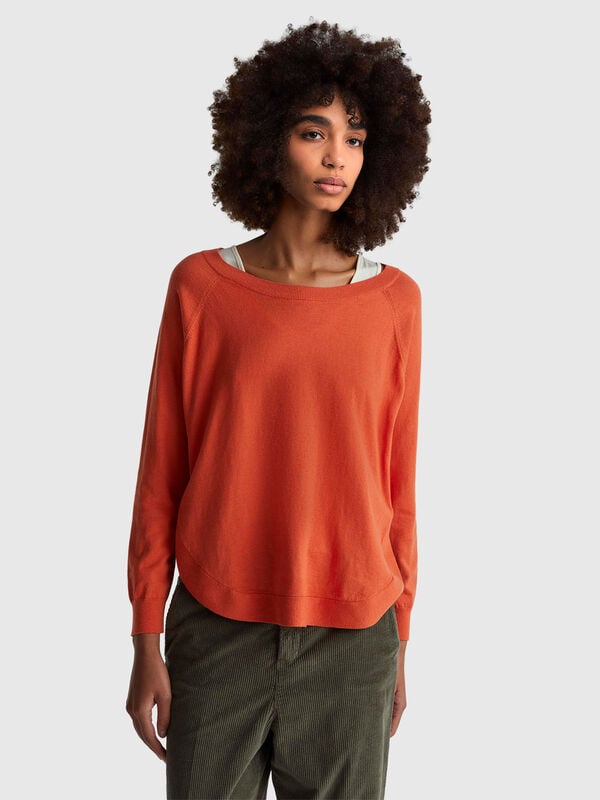 Suéter acampanado en mezcla de lana Mujer