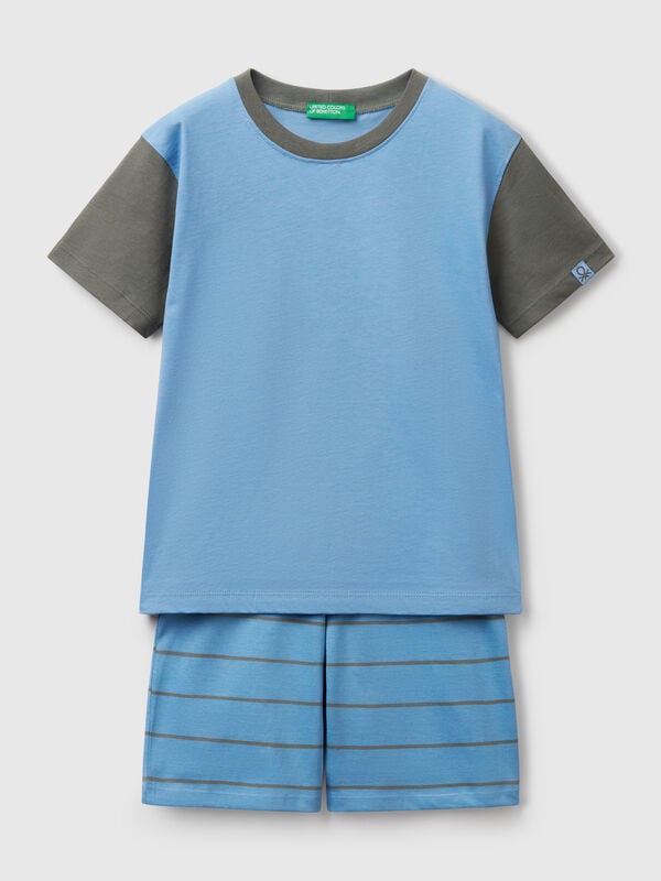 Pijama corto de puro algodón Niño