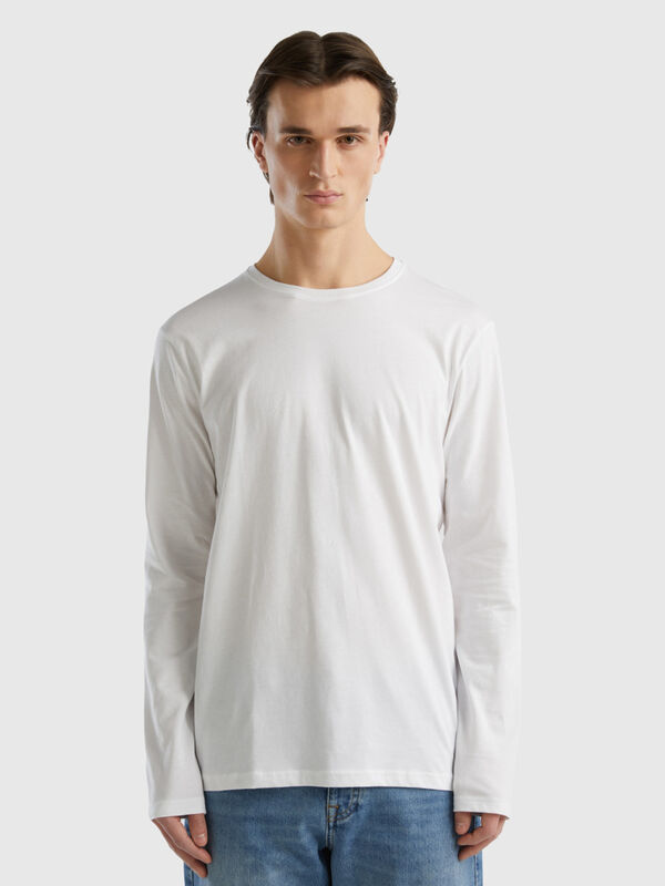 Camiseta de manga larga de algodón puro Hombre