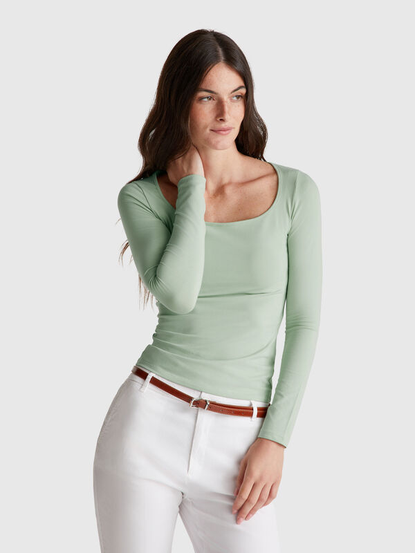 Camiseta de cuello ancho Mujer