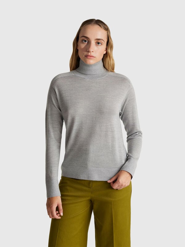 Cuello alto de lana merino pura Cuello alto de lana merino pura Mujer