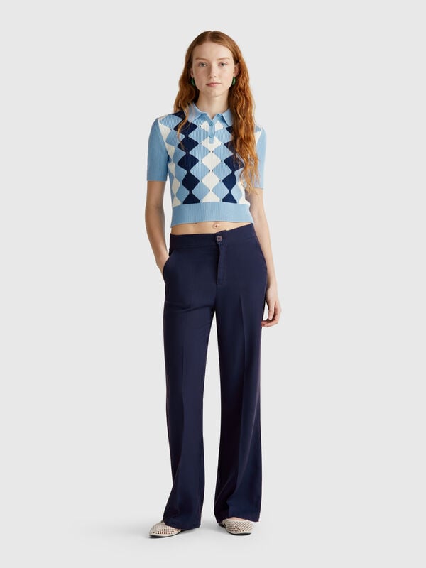Pantalón puro lyocell Mujer