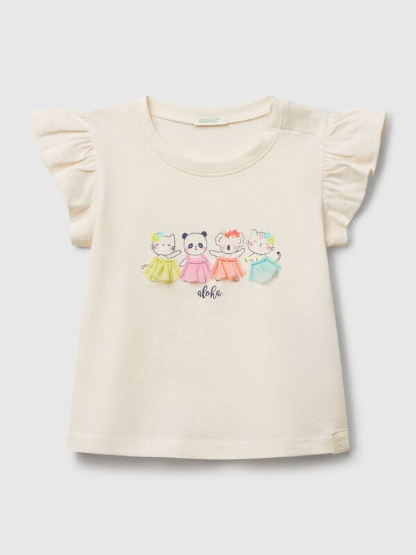 Camiseta con estampado y aplicación. Recién nacidos