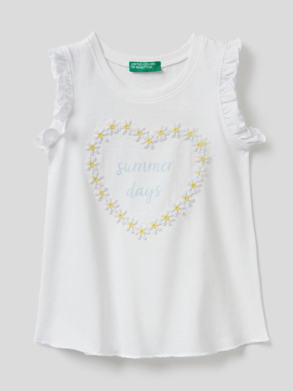 Camiseta de tirantes con margaritas aplicadas image number 1