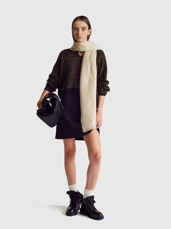 Suéter de punto trenzado de mezcla de alpaca Mujer