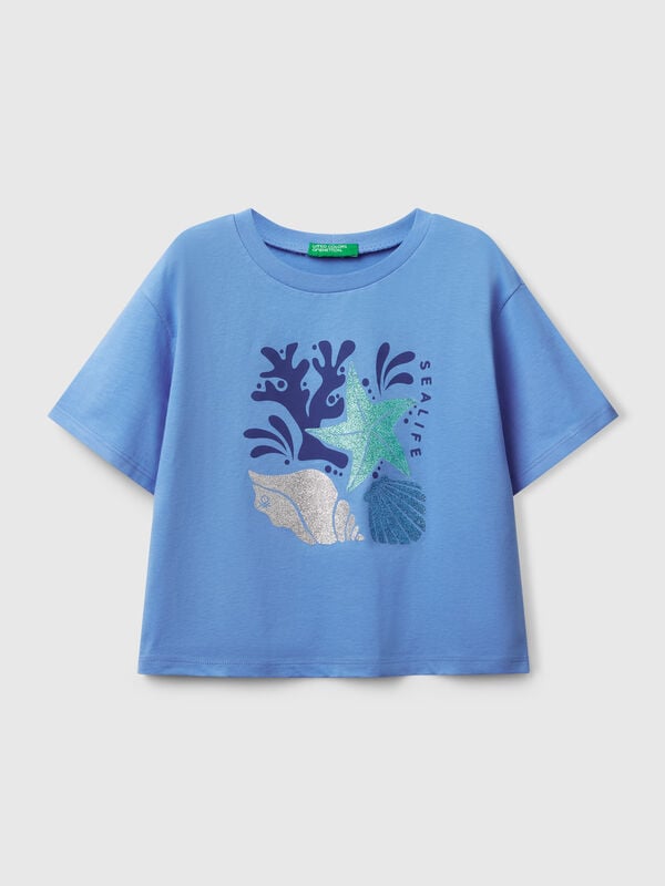 Camiseta con estampado de purpurina Niña