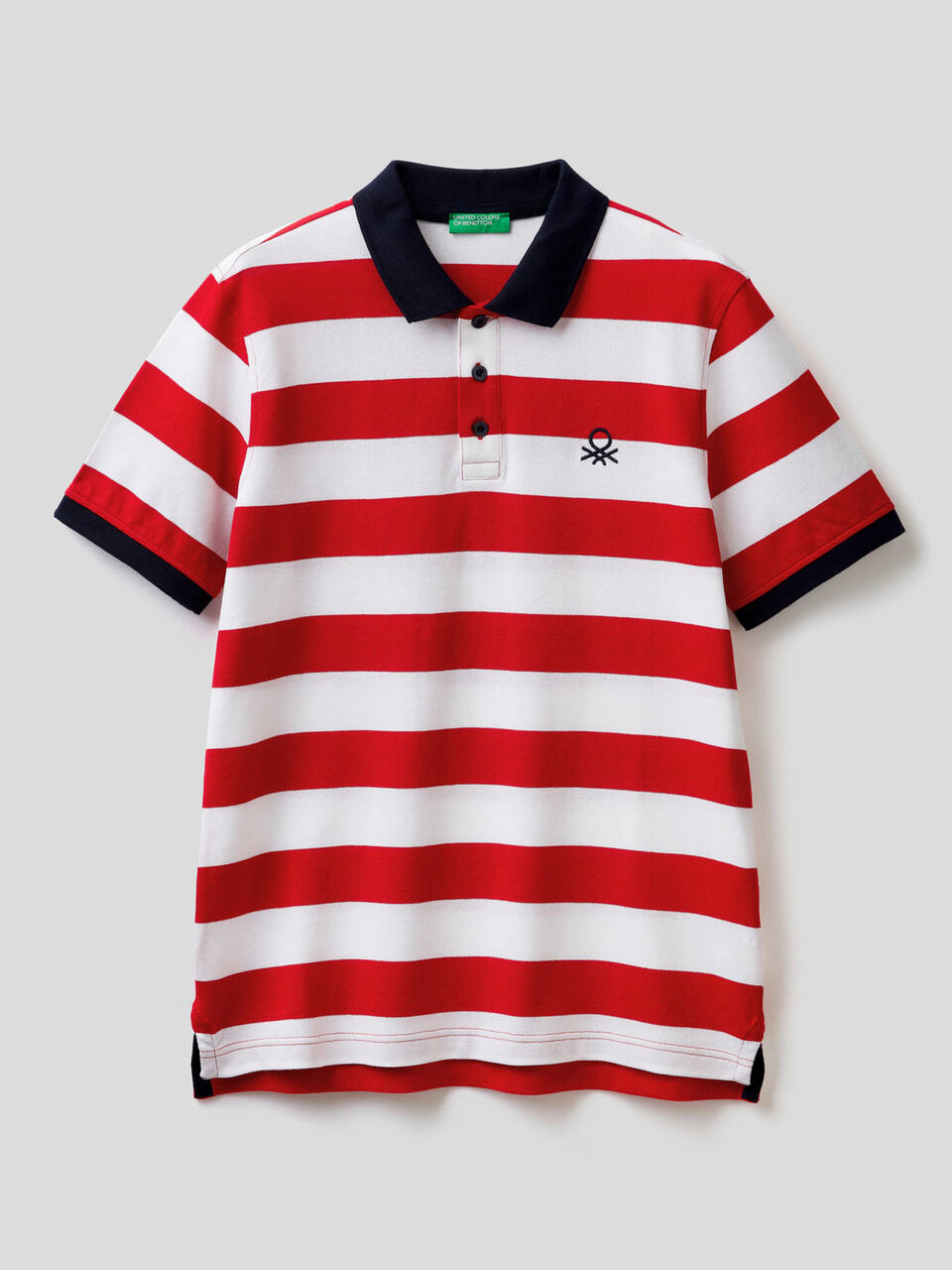 Polo de rayas de algodón elástico image number 1
