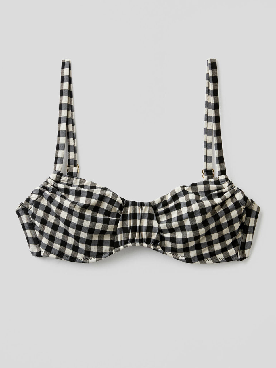Sujetador de bikini con estampado de Vichy image number 1