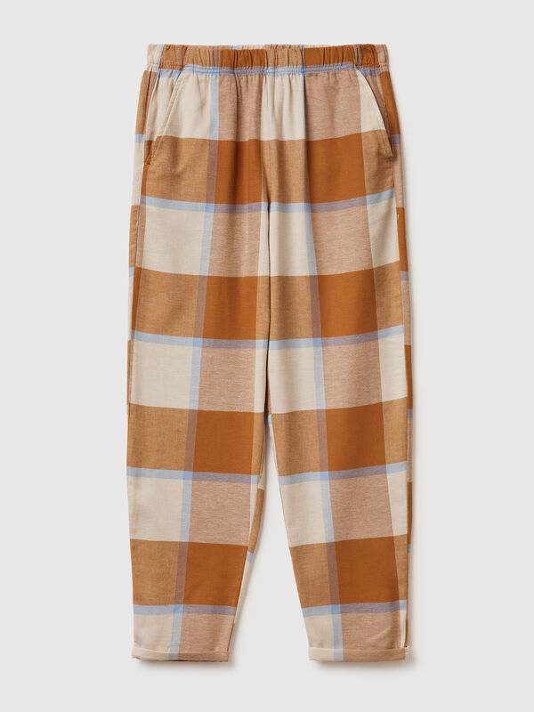Pantalones de franela a cuadros Mujer