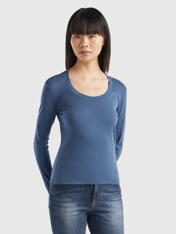 Camiseta de manga larga de 100 % algodón Mujer