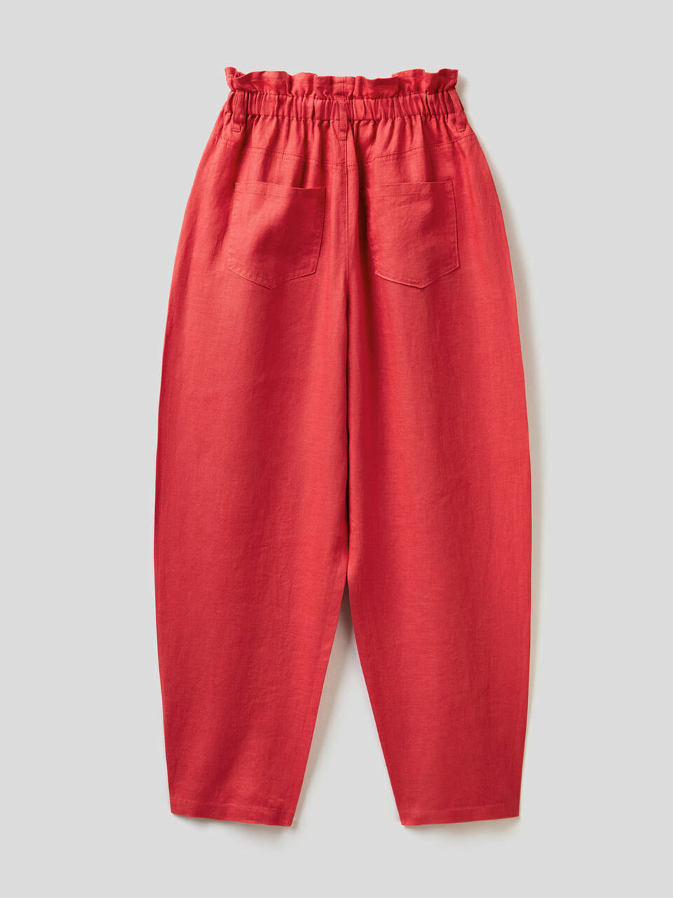 Pantalón de 100% lino con cintura fruncida image number 2