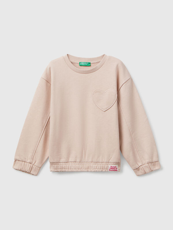 Sudadera con parche de corazón Niña