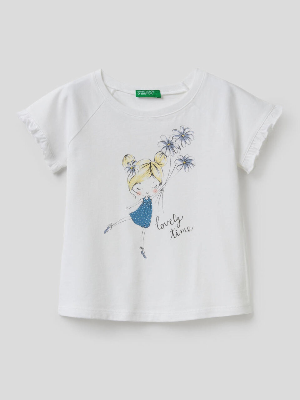 Camiseta con volantes y glitter image number 1