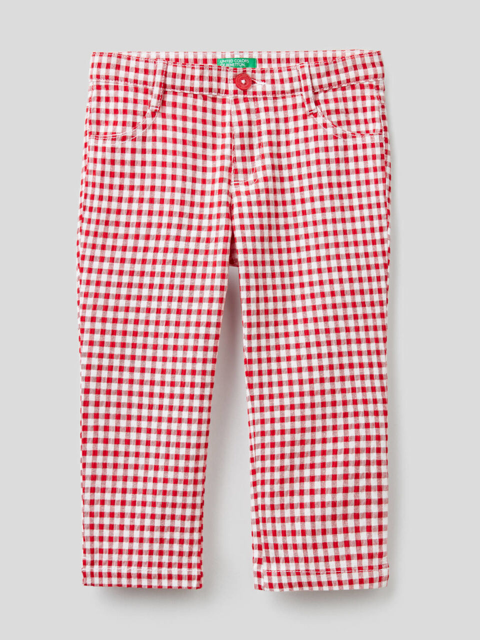 Pantalón cropped de cuadros image number 1