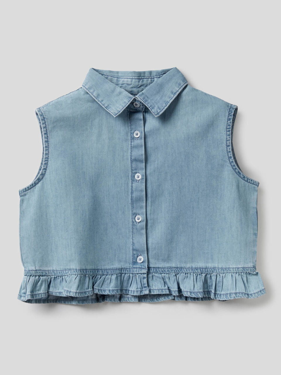 Blusa sin mangas con volante image number 1