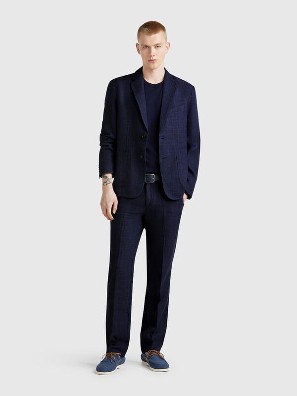 Pantalón chino mezcla lino rayas Hombre